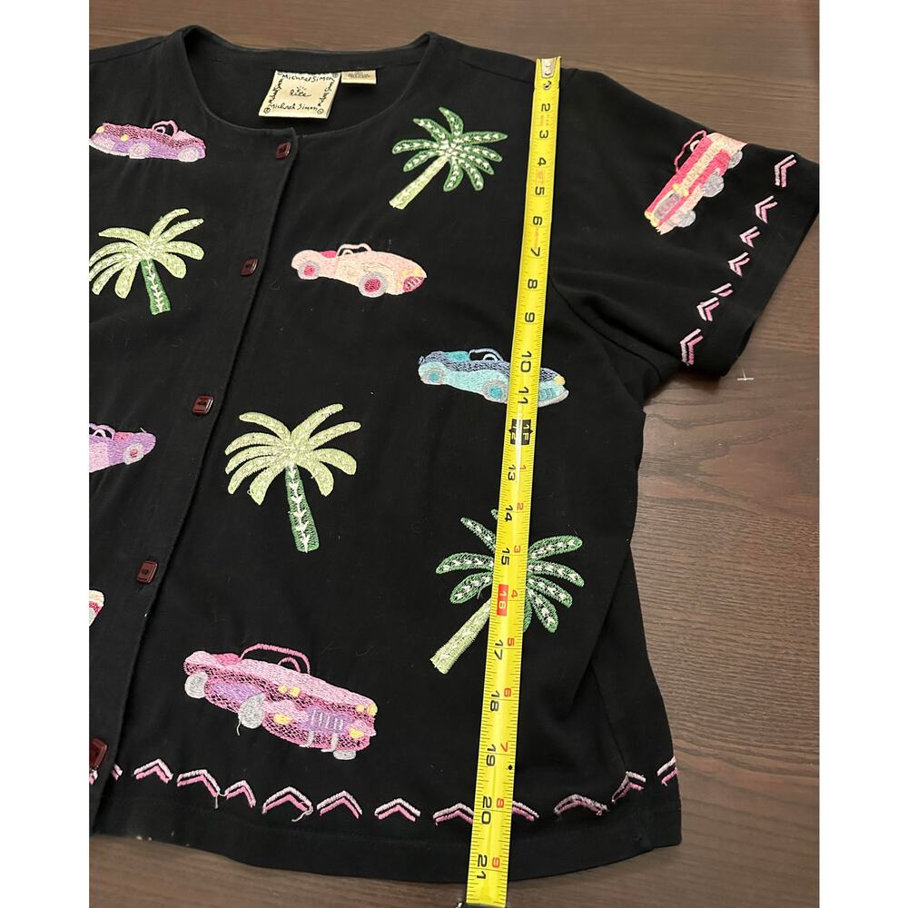 Michael Simon Lite Large Button Front Black Short… - image 6